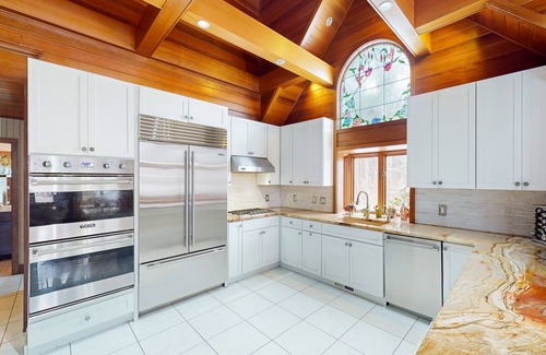 Metamora House | Custom dog-friendly home with private swimming area, fireplace, gym, grill, deck
