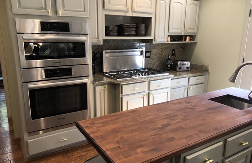 Cedar Flat House | Designer Furnishings, gas fireplace, huge sunny deck w/hot tub, chef's kitchen