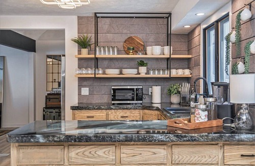 West Omaha House | Designer Home w/Private Yard, Theatre & Games!