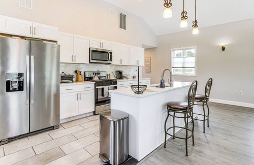 Waretown House | Dock + Backyard Bar: Spacious Barnegat Bay Retreat
