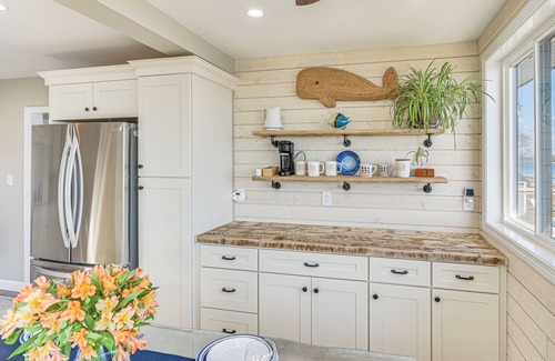 Bristol Cottage | Dock, Sunrise View: Waterfront Home on Mt Hope Bay
