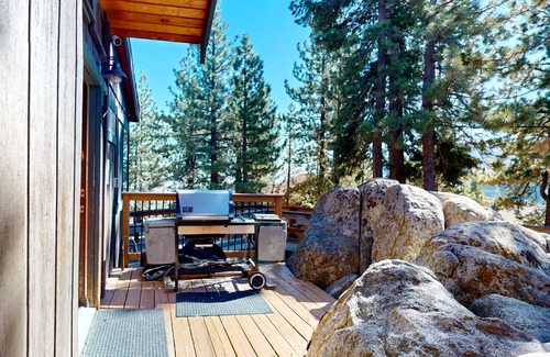 Tahoe Village Condo | Dog-friendly nature escape with generous balcony, fireplace, & views, sleeps 6