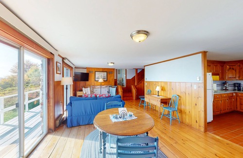 Brooklin House | Dog-friendly oceanfront stone house with beach access, stunning views & deck