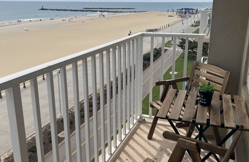 Dam Neck Apartment | Dolphin Beach condo with indoor pool, ocean views, steps to the beach