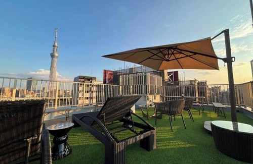 Asakusa Hotel | Double Room with Sofabed hotel with fitness room, AC in marvelous Taito City