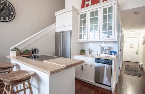 Charlevoix Condo | Downtown Charlevoix Condo | Indoor/Outdoor Pool | Private Balcony | Sleeps 6