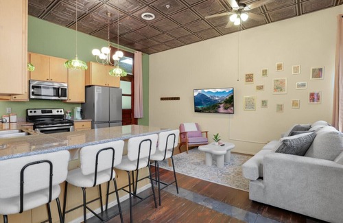 Great Falls Apartment | Downtown View | In Unit Laundry | Parking| King Bed