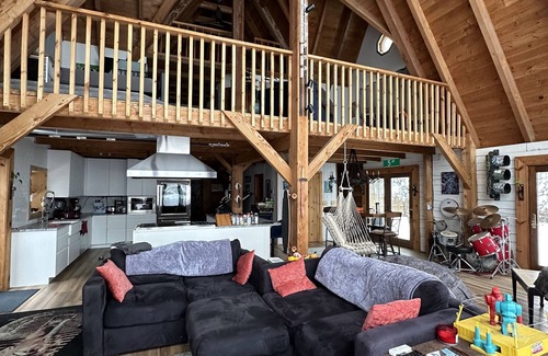 Waterford Ski Chalet | Dream A-Frame Cabin on the Hudson with heated pool and dock! Sleeps 10; Pets ok!