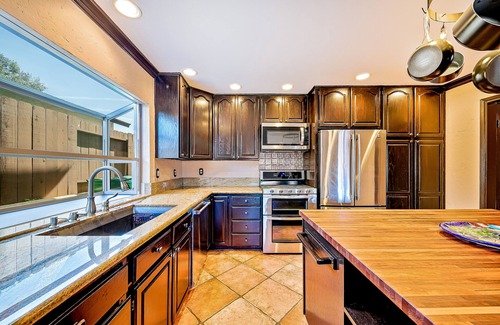 Olde Carlsbad House | Dreamy SoCal home near the beach with pool, hot tub, pool table, grill & firepit
