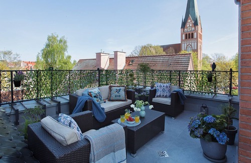 Szczecinek Apartment | Duplex with roof terrace in a real fire tower
