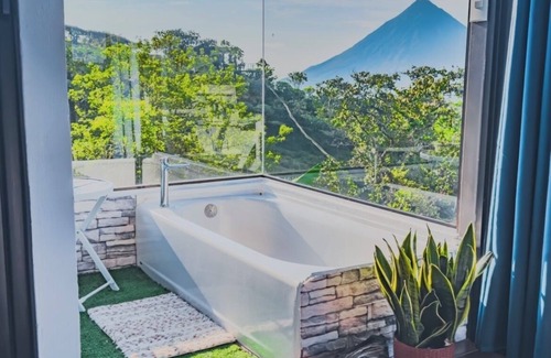 La Fortuna Villa | Eco Sol, Volcano and Lake Panoramic View, with hammock.