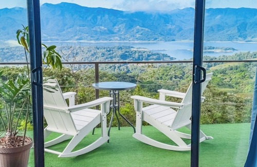 La Fortuna Villa | Eco Sol, Volcano and Lake Panoramic View, with hammock.