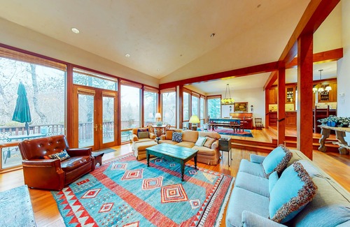 West End House | Elegant Aspen townhouse with an inviting deck, fireplace, and washer/dryer