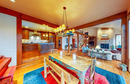 West End House | Elegant Aspen townhouse with an inviting deck, fireplace, and washer/dryer