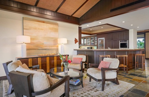 Kaupulehu Condo | Elegant & Serene Wai'ulu Villa 115D w/AC, Resort Pool & Golf Course Views
