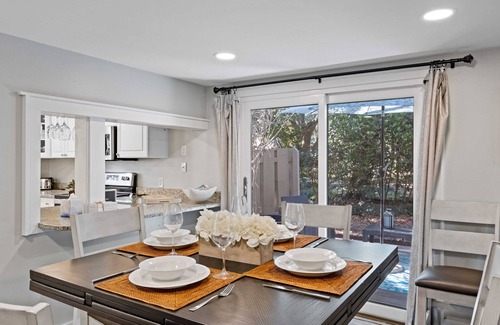 Folly Field Villa | Enjoy a walk to the beach from this renovated, pet friendly end-unit villa.