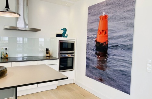 Sellin Apartment | Enjoy the sea: luxury apartment in Villa Claire with its own sauna, fireplace and balcony