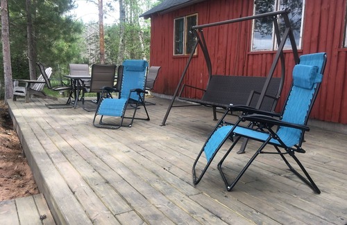 Minong Cabin | Escape! Beautiful 2 Bdrm Cabin w/2 Bunkhouses- 9 Acres & 275’ of Sandy Lakeshore