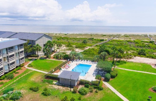 Oceanmarsh Subdivision Condo | F Building Ocean and Pool Views from Porch