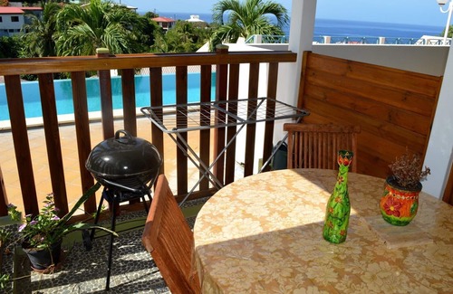 Le Carbet Apartment | F2 Panoramic view sea, mountain and swimming pool view of the residence
