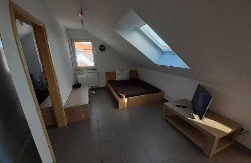 Sulzbach am Main Apartment | Fewo Steinhohle, DG 45qm, 1 Schlafzimmer & 1 Wohn-Esszimmer mit Bett