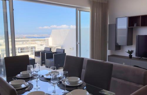 Mellieha Apartment | Flat 6 Mellieha Seaview & City view with Terrace, close to Beaches