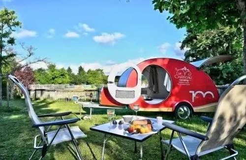 Hauterives House | Flower Camping Le Château * - Mobile home Comfort 27m2 2 bedrooms + covered terrace - without tv-without air conditioning 4 people