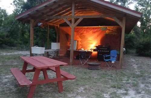 Mayo Cabin | Friendlys River Retreat private nRustic Camping Cabin sleeps 4+with tent camping