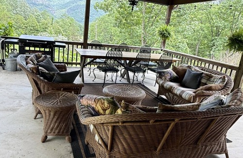Seneca Rocks House | gaze at Seneca Rocks from living room sofa