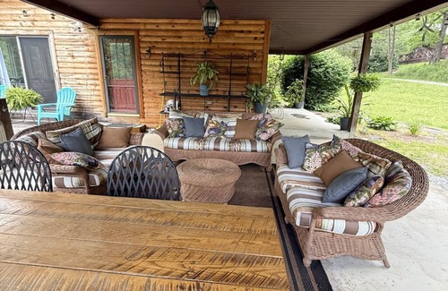 Seneca Rocks House | gaze at Seneca Rocks from living room sofa