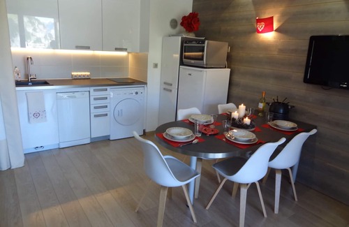 Flaine Apartment | Get a bird's eye view of Mont Blanc! Large studio with mountain view