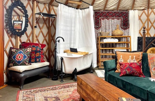 Alpine RV Rental | Glamp in Heated Yurt in Big Bend @ Casa de Marca