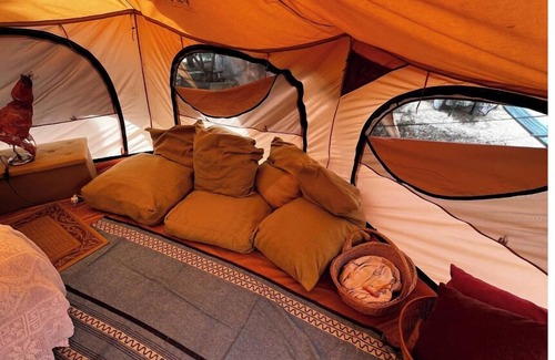 Quartu Sant'Elena RV Rental | Glamping tent among olive trees In Our Garden Sardinia