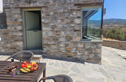 Nea Styra House | Glass Stone Pool Villa Rokanes