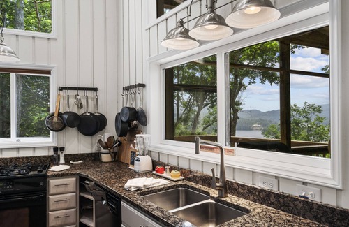 Cullowhee House | Good Vibes Only! - With firepit and view of Lake Glenville