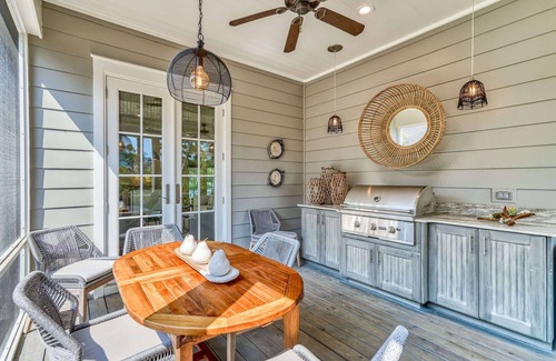 WaterSound West Beach House | Gorgeous! 1 Minute to Beach and Community Pool, with Golf Cart, Outdoor Fireplac