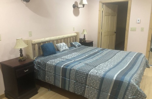 Plattsburgh Cabin | Gorgeous 3bd 3ba Log Home w/Sauna, Screened Porch, and Fire Pit