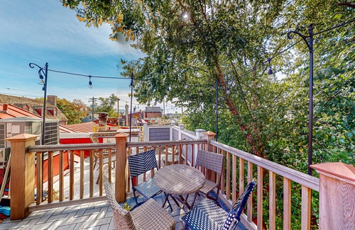 Historic District House | Gorgeous & bright retreat with patio, firepit, W/D, & stunning rooftop views