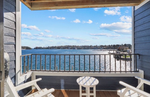 Charlevoix Condo | Gorgeous Lake Charlevoix Balcony | Downtown Charlevoix | Pool, Hot Tub, Sauna