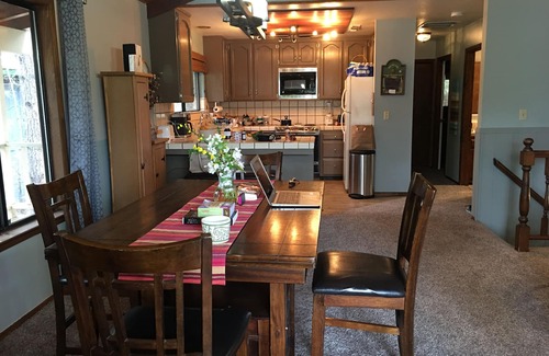Bass Lake House | Gorgeous lake view chalet with private boat slip! No Pets. No smoking. 7 ppl.