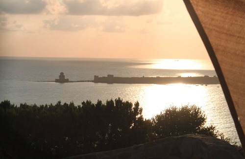Messenia Region House | house-apartments ground floor panoramic view on sea fortress above ground pool