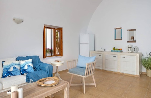 Pyrgos Villa | Grandiose Santorini Residence | 2 Bedrooms | Villa Erza | Spacious Terrace with.