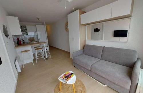 Le Grau-dʼAgde Apartment | Grau d'Agde : Studio cabine avec terrasse, parking privé, vue mer - FR-1-423-270