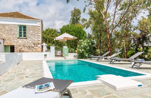 Skopelos House | Green setting with swimming pool in the heart of the village, ideal for families