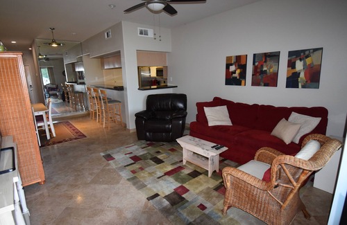 Montgomery Condo | Ground floor, pet friendly condo overlooking marina and lake; easy dock access.