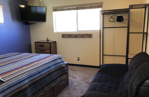 Moab South Valley House | Guest Nest 360 is peaceful with stunning views to work remotely and recreate .