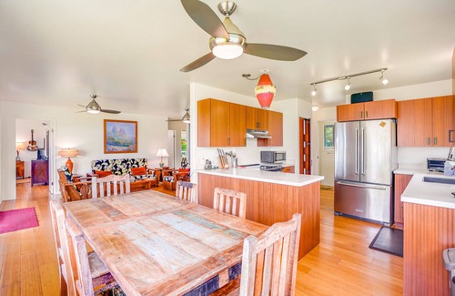 Anahola House | Hale Makai Beachfront Home, AC, Oceanfront on Anahola Bay, TVNC# 5065