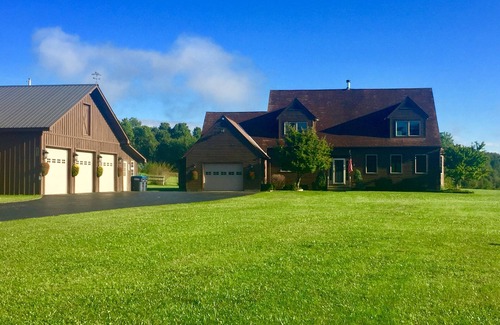 West Winfield House | HEATED POOL! 4 Bed/3 Bath home on 30 acres with pond and trails!