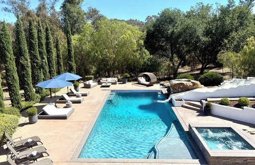 Fallbrook House | Heated Pool 40' Waterslide, Spa, Sauna, 5Beds 5Baths