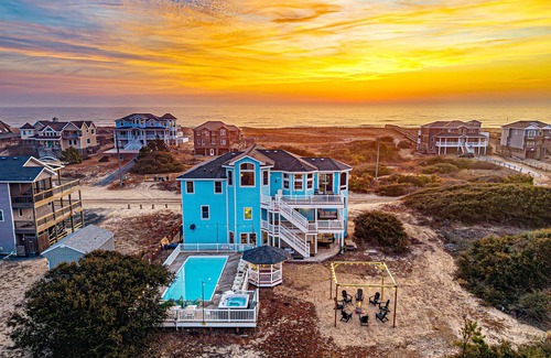 Carova Beach House | Heated pool,hotub Sept special, firepit ocean view, Wild Horses, 6 bed 7 baths